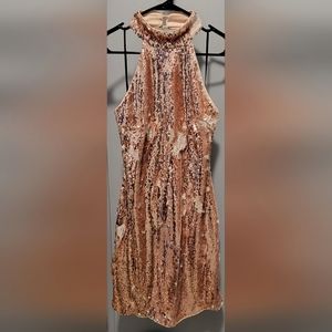 NWT Forever 21 Rose Gold Sequin Dress Size Large